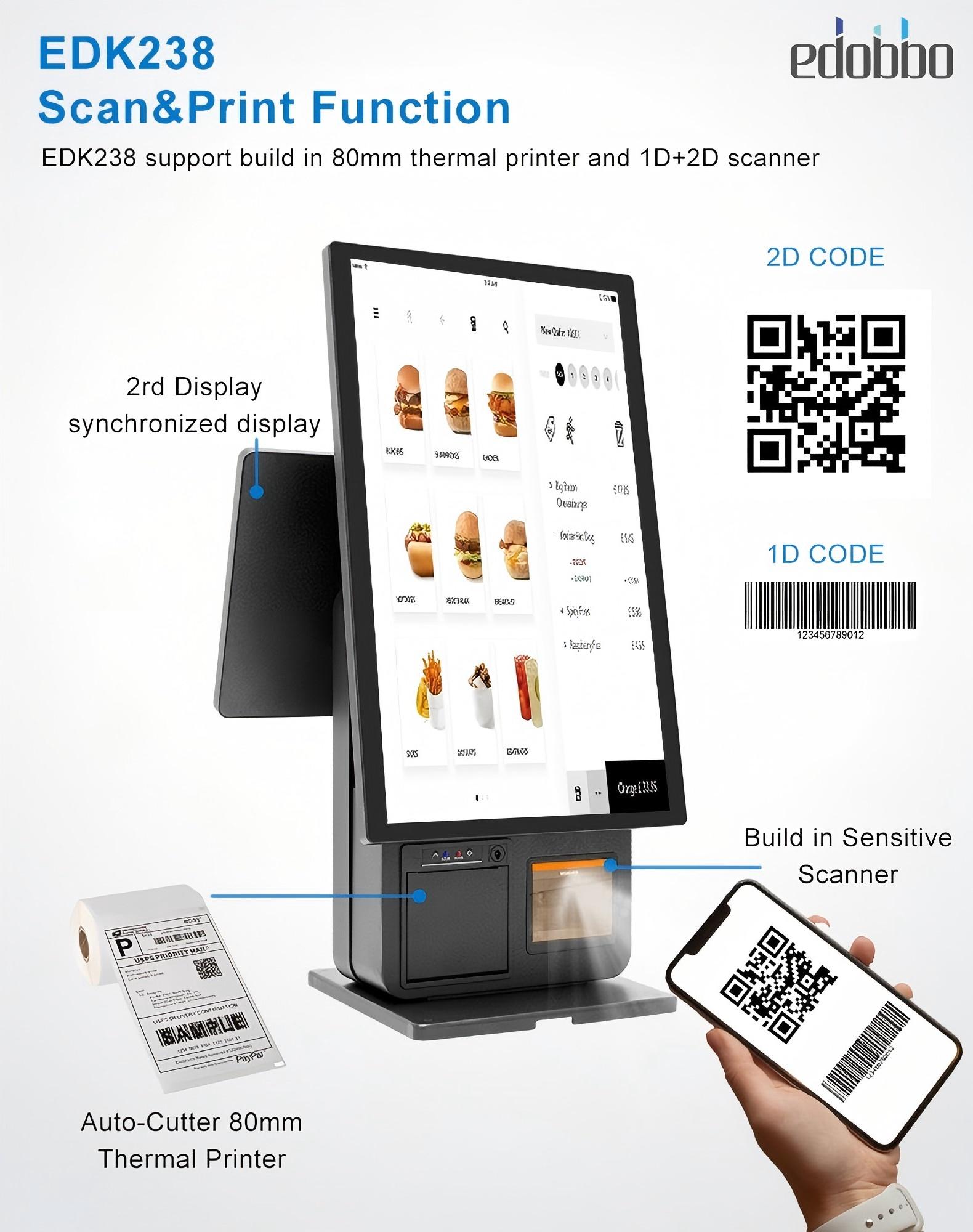 EDK238：23.8 inch with 18.5 inch self service kiosk(图3)