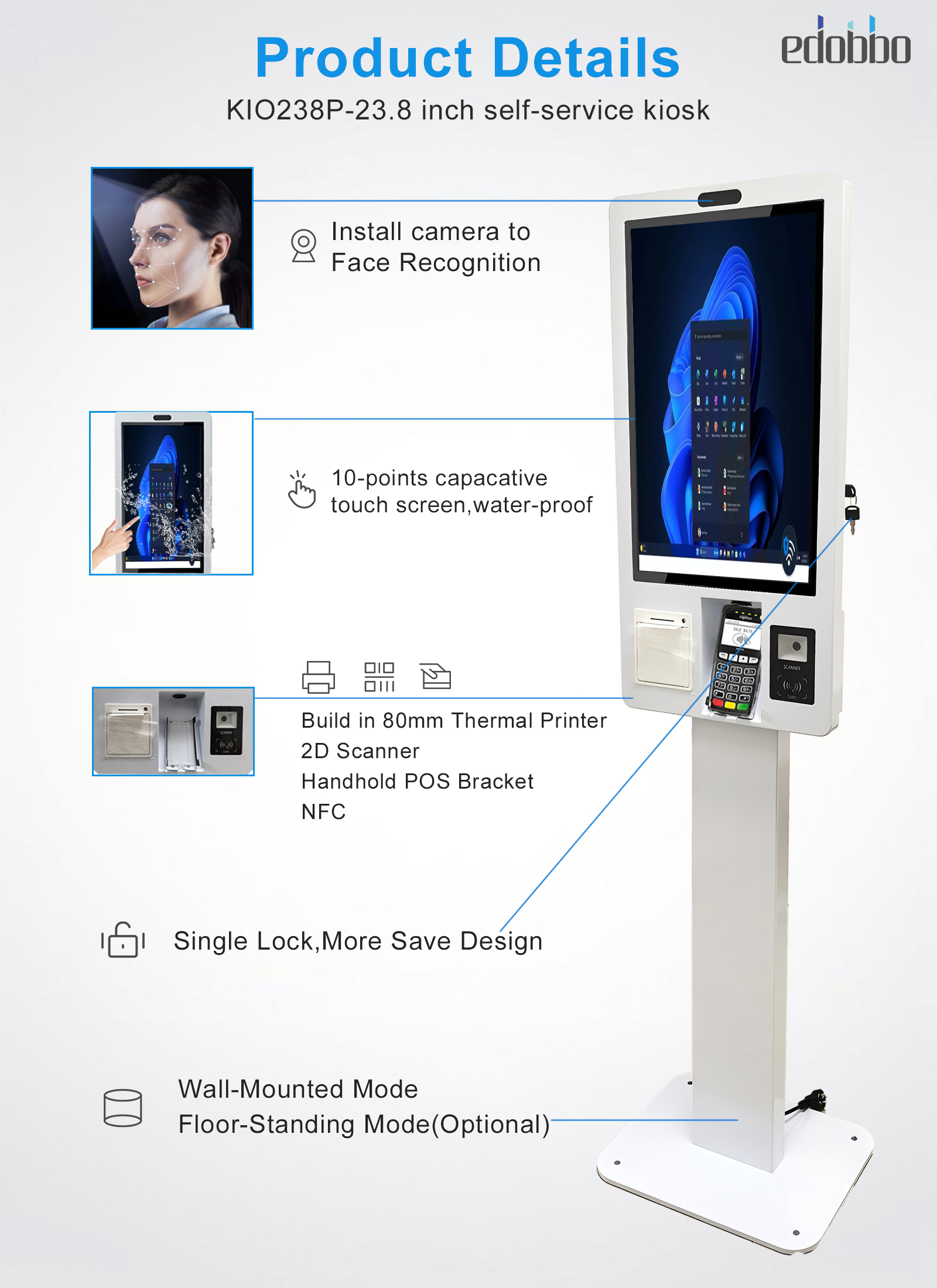 KIO215P:Lock Case Desige Self-Service Kiosk(图2)