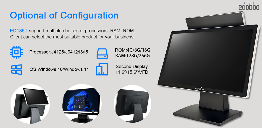 ED185T-18.5" Dual-OS Touch Panel PC: Fanless & Metal Design(图3)